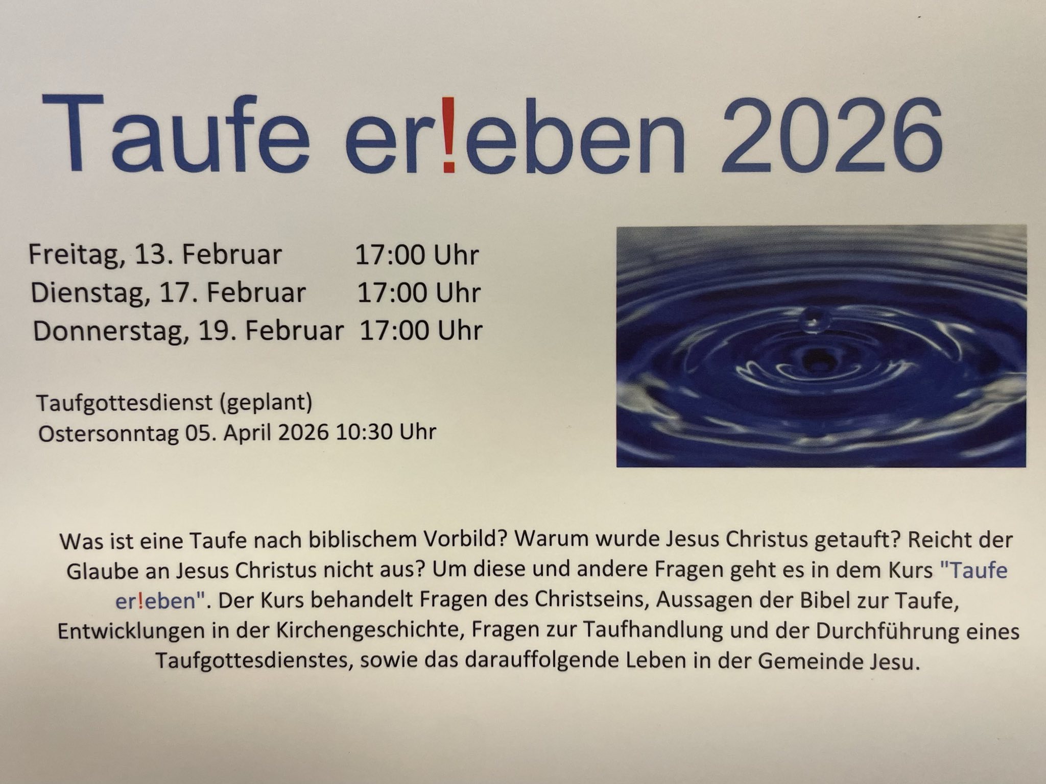 Taufe erleben 2026